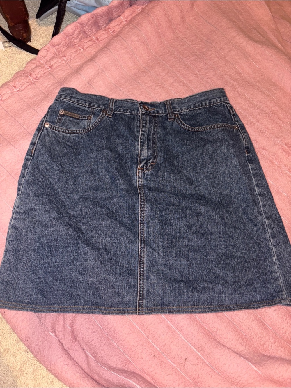 Calvin Klein Dark Blue Denim Mini Skirt